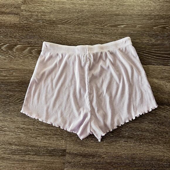 EUC WSLY Ribbed Shorts Size Medium Lavender Drawstring Lounge Pajama Pants - Picture 14 of 14
